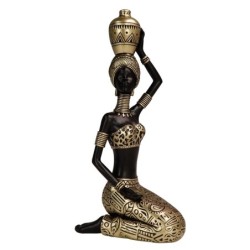 ORIGEN Home Decor - Figura Africana  Figuras | Africanas Y Elefantes Marrón - 20x8x9 cm