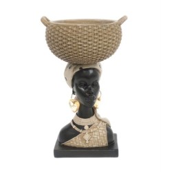 ORIGEN Home Decor - Figura Africana  Figuras | Africanas Y Elefantes Marrón - 23x12x14 cm