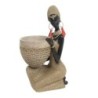 ORIGEN Home Decor - Figura Africana  Figuras | Africanas Y Elefantes Marrón - 24x9x13 cm