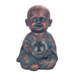 ORIGEN Home Decor - Figura Monje  Figuras | Budas Gris - 22x15x15 cm