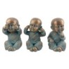 ORIGEN Home Decor - Figura Monje Pack 3 Unidades Figuras | Budas Azul - 21x14x12 cm