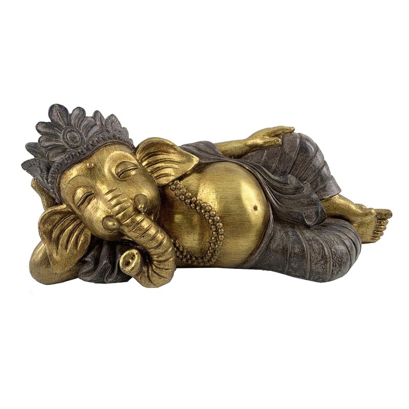 ORIGEN Home Decor - Figura Ganesha acostada  Figuras | Budas Dorado - 18x14x41 cm