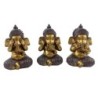 ORIGEN Home Decor - Figura Ganesha Pack 3 Unidades Figuras | Budas Dorado - 17x9x11 cm