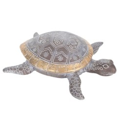 ORIGEN Home Decor - Figura Tortuga  Figuras | Animales Marrón - 6x19x21 cm