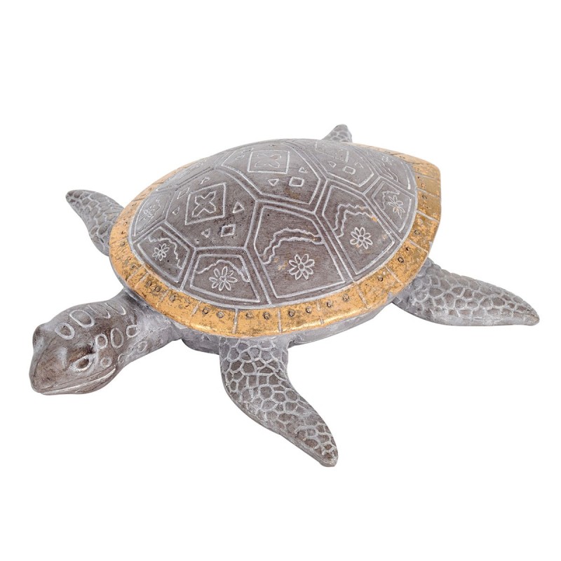 ORIGEN Home Decor - Figura Tortuga  Figuras | Animales Gris - 5x16x17 cm