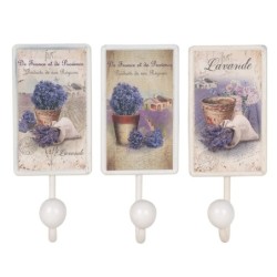 ORIGEN Home Decor - Percha Lavanda Pack 3 Unidades Adorno Pared | Percheros Lila - 18x6x7 cm