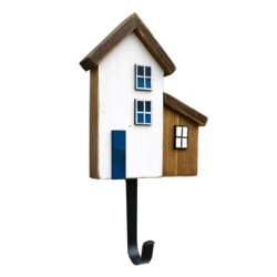 ORIGEN Home Decor - Percha casas 1 pomo  Adorno Pared | Percheros Marrón - 20x4x12 cm