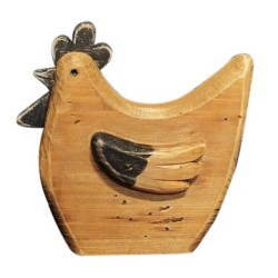 ORIGEN Home Decor - Figura Gallina  Figuras | Animales Marrón - 19x5x18 cm