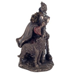 ORIGEN Home Decor - Figura Bruja Cailleach  Figuras | Bronce Plateado - 17x10x15 cm