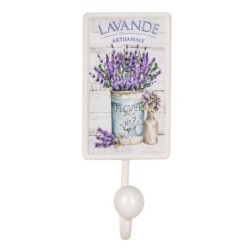 ORIGEN Home Decor - Percha lavanda 1 pomo  Adorno Pared | Percheros Lila - 18x6x7 cm