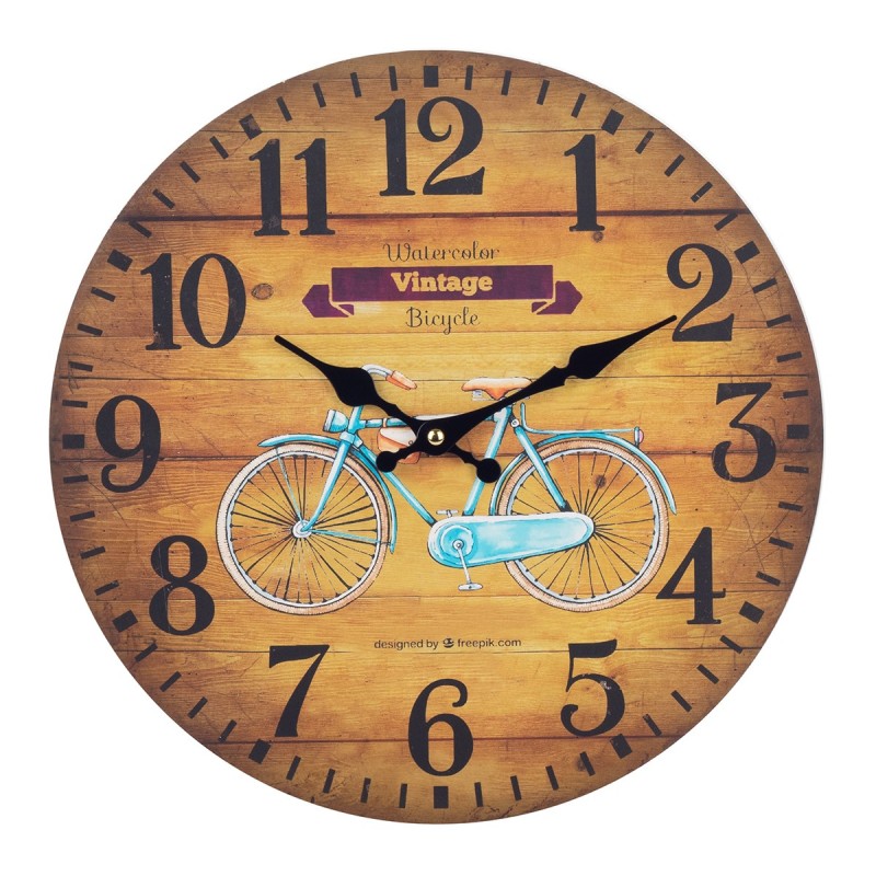 ORIGEN Home Decor - Reloj Bici  Adorno Pared | Relojes Amarillo - 34x4x34 cm