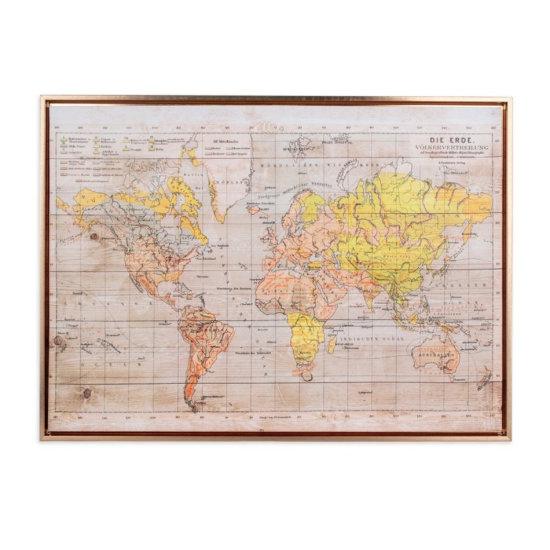 ORIGEN Home Decor - Cuadro Mundo  Adorno Pared | Cuadros Marrón - 53x3x73 cm