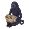 ORIGEN Home Decor Figura Mono Animales | Figura de Mono Negro - 17x15x14cm