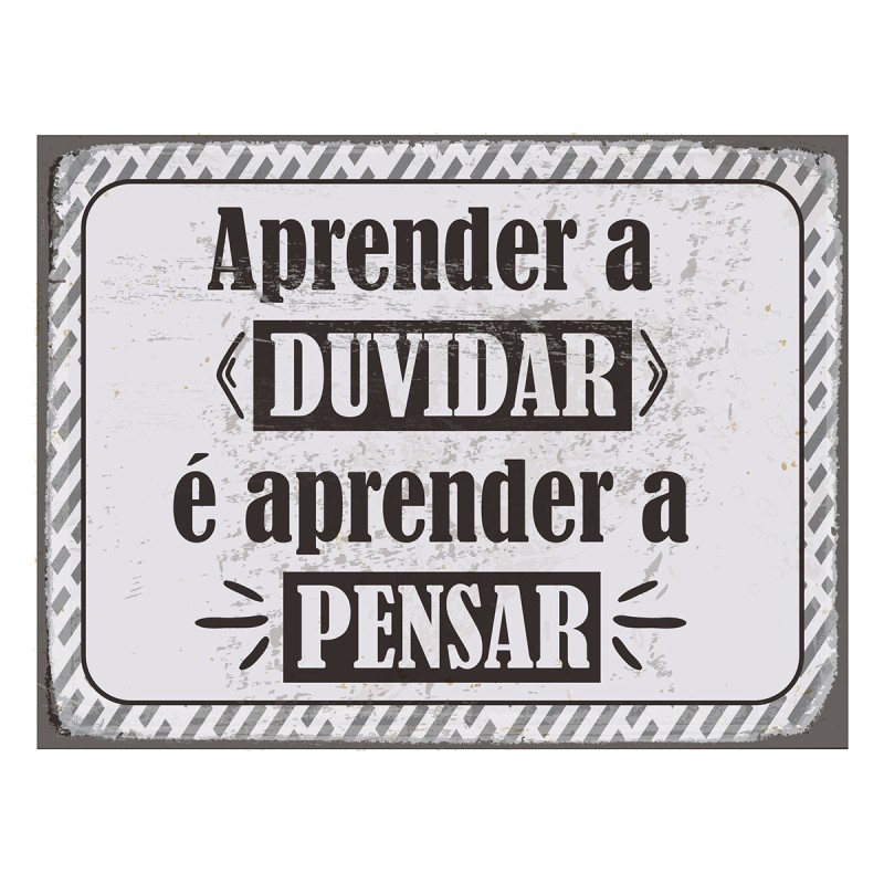 ORIGEN Home Decor Adorno pared portugues Placas Metal | Placa de Metal Blanco Rectangular - 25x33x1cm