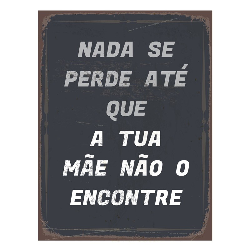 ORIGEN Home Decor Adorno pared portugues Placas Metal | Placa de Metal Negro Rectangular - 33x25x1cm