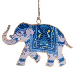 ORIGEN Home Decor Colgante elefante 4 U Colgantes | Colgante Multicolor - 9x14x1cm