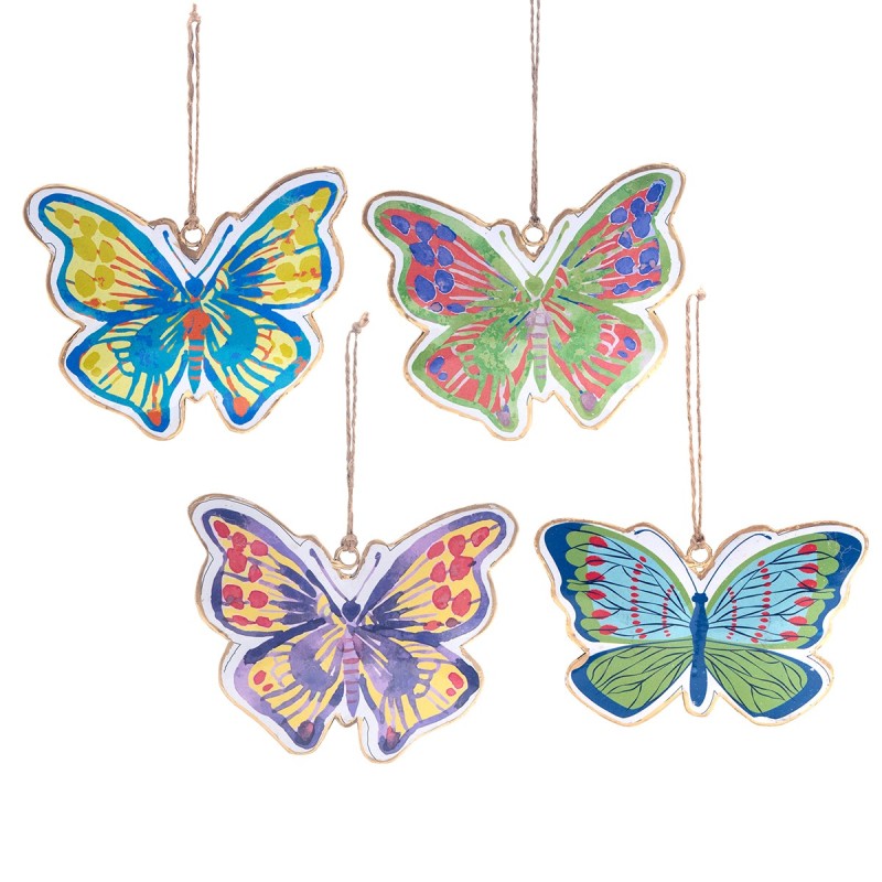 ORIGEN Home Decor Colgante mariposa 4 U Colgantes | Colgante Multicolor - 11x13x1cm