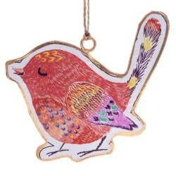 ORIGEN Home Decor Colgante pajaro 4 U Colgantes | Colgante Multicolor - 9x10x1cm