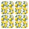 ORIGEN Home Decor posavasos limones 4 U Posavasos | Amarillo Rectangular - 1x10x10cm