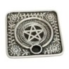 ORIGEN Home Decor Portavelas pentagrama Complementos Natura | Portavelas Plateado Rectangular - 1x9x9cm
