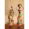 ORIGEN Home Decor Figura etnica 2 U Africanas Y Elefantes | Figura de Africana Multicolor - 76x24x17cm