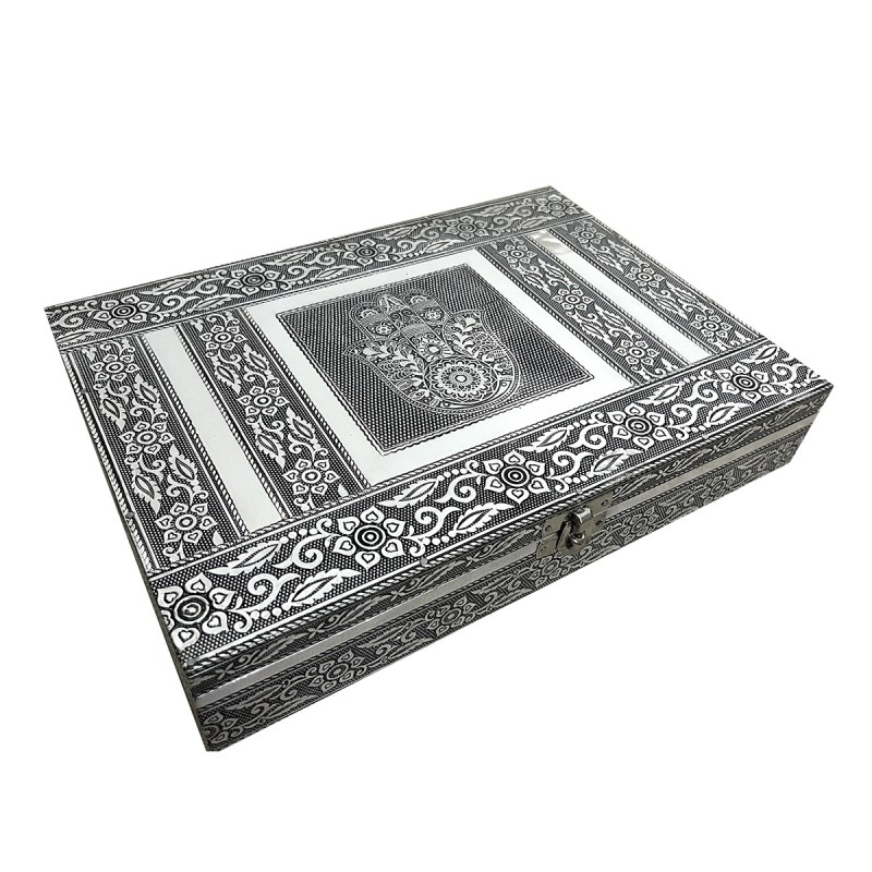 ORIGEN Home Decor Joyero mano de fatima Cajas Y Joyeros | Caja Blanco Rectangular - 6x28x20cm