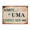 ORIGEN Home Decor Adornos pared portugues Placas Metal | Placa de Metal Marrón Rectangular - 24x33x1cm