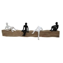 ORIGEN Home Decor Figura personas tronco Varios | Figura de Persona Marrón - 19x62x10cm