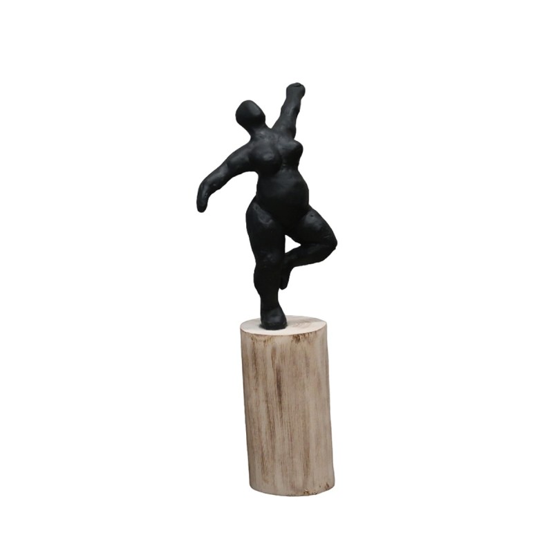 ORIGEN Home Decor Figura mujer bailando tronco Varios | Figura de Persona Marrón - 38x15x8cm