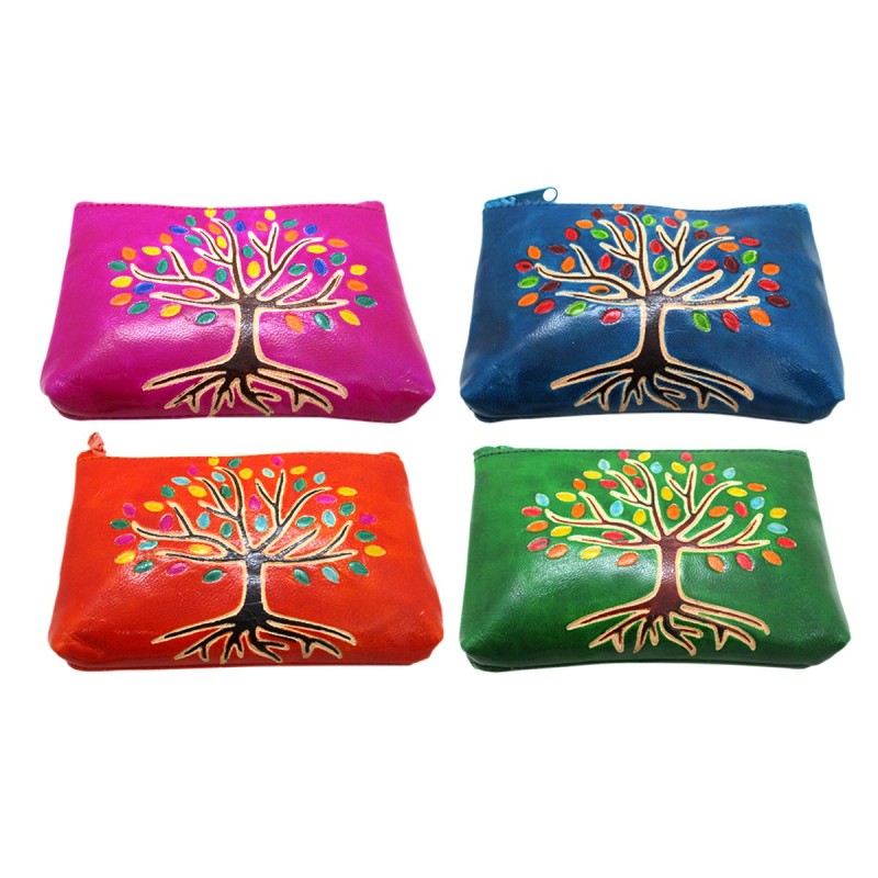 ORIGEN Home Decor Monedero arbol 4 U Complementos | Monedero Multicolor Rectangular - 9x12x3cm