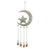 ORIGEN Home Decor Adorno Movil Luna y Estrella Colgantes Metal | Colgante de metal Plateado - 32x10x2cm