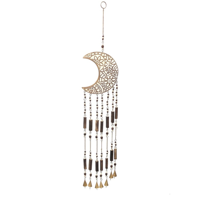 ORIGEN Home Decor Adorno Movil Luna Colgantes Metal | Colgante de metal Dorado - 35x7x2cm