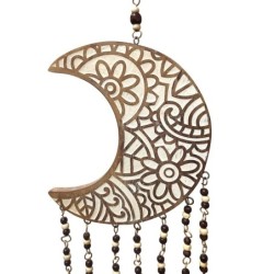 ORIGEN Home Decor Adorno Movil Luna Colgantes Metal | Colgante de metal Dorado - 35x7x2cm