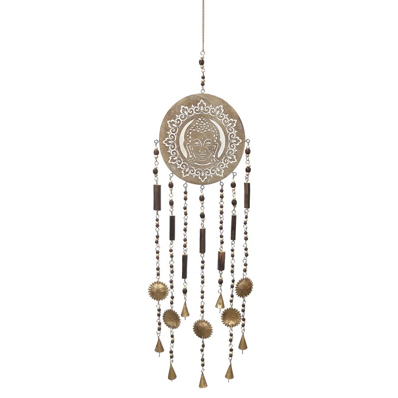 ORIGEN Home Decor Adorno Movil Buda Colgantes Metal | Colgante de metal Dorado - 35x8x1cm