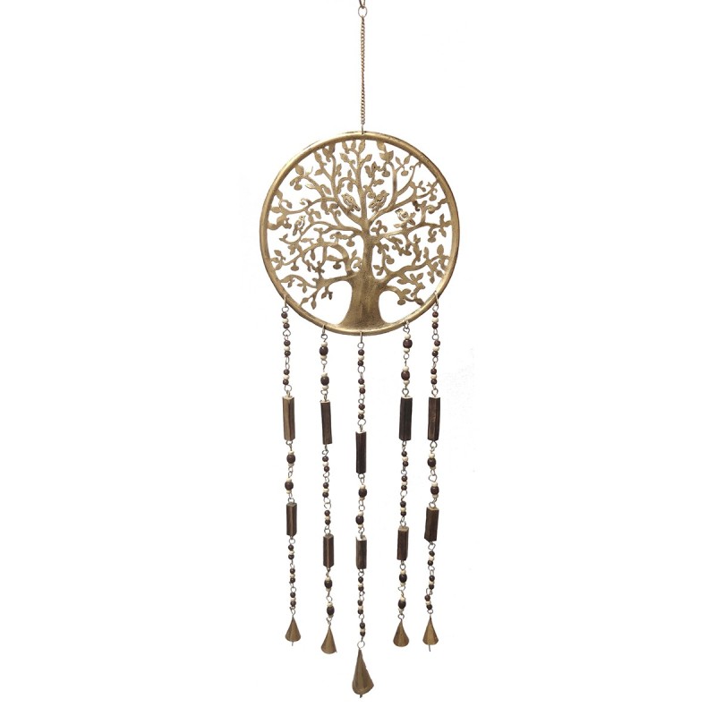 ORIGEN Home Decor Adorno Movil arbol de vida Colgantes Metal | Colgante de metal Dorado - 35x8x1cm