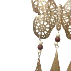 ORIGEN Home Decor Adorno Movil Mariposa Colgantes Metal | Colgante de metal Dorado - 16x7x1cm