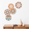 ORIGEN Home Decor Plato decoracion pared Cuadros | Cuadro Multicolor Redondo - 30x30x1cm