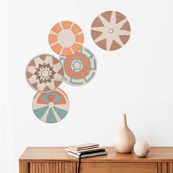 ORIGEN Home Decor Plato decoracion pared Cuadros | Cuadro Naranja Redondo - 30x30x1cm