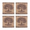 ORIGEN Home Decor Posavasos Árbol Bida4 U Posavasos | Marrón Rectangular - 1x10x10cm