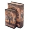 ORIGEN Home Decor Caja libro 2 Unidades Árbol Cajas Libro | Cajas de libro Marrón Rectangular - 27x18x7cm