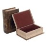 ORIGEN Home Decor Cajas Libro Set 2 Unidades Cajas Libro | Cajas de libro Marrón Rectangular - 17x11x5cm