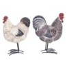 ORIGEN Home Decor Figura Gallina 2 U Animales | Figura de Gallina Gris - 19x14x8cm