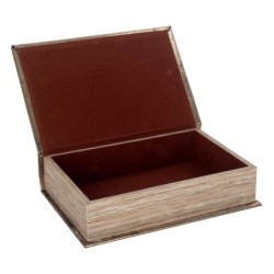 ORIGEN Home Decor Caja libro Buda Cajas Libro | Cajas de libro Gris Rectangular - 30x20x7cm