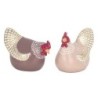 ORIGEN Home Decor Figura Gallina 2 U Animales | Figura de Gallina Multicolor - 7x12x6cm