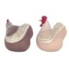 ORIGEN Home Decor Figura Gallina 2 U Animales | Figura de Gallina Multicolor - 7x12x6cm