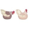 ORIGEN Home Decor Figura Gallina 2 U Animales | Figura de Gallina Multicolor - 7x12x6cm