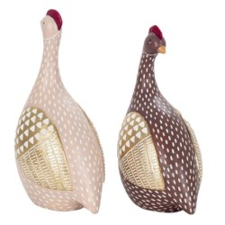 ORIGEN Home Decor Figura Gallina 2 U Animales | Figura de Gallina Multicolor - 23x14x10cm