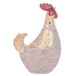 ORIGEN Home Decor Figura Gallina Animales | Figura de Gallina Beige - 20x14x8cm