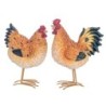 ORIGEN Home Decor Figura Gallina 2 U Animales | Figura de Gallina Naranja - 18x14x9cm