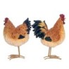 ORIGEN Home Decor Figura Gallina 2 U Animales | Figura de Gallina Naranja - 18x14x9cm